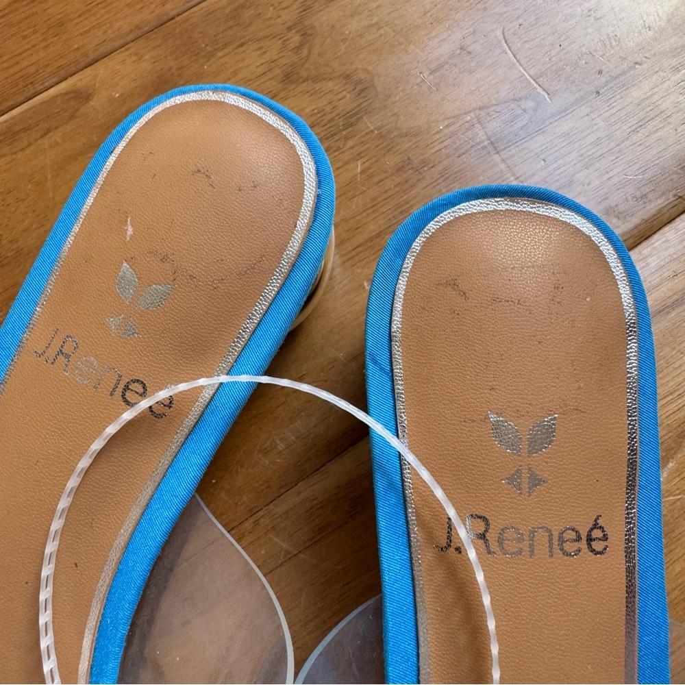 NWT J. Renee Rhinestone Dolphin Clear Vinyl Thong Sandals Sz 6 (no original box) - Picture 10 of 13